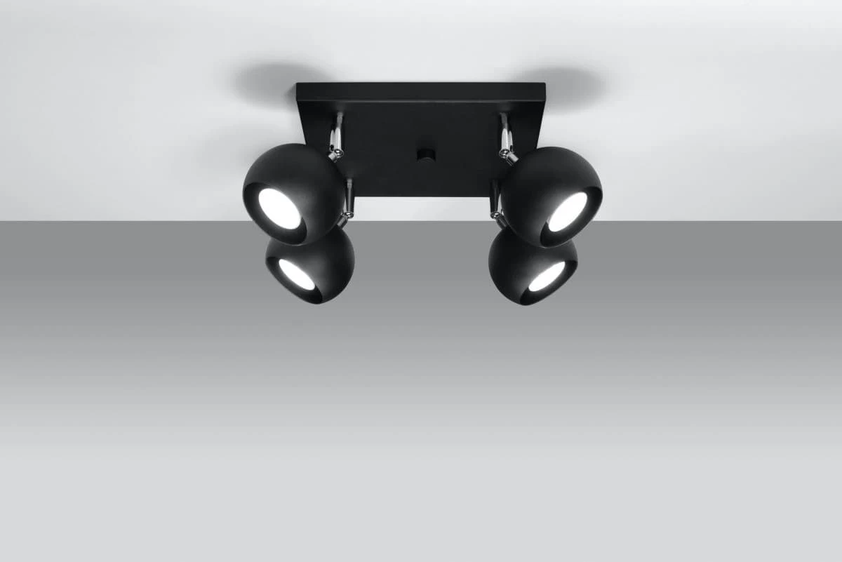 Sollux OCULARE Deckenlampe Schwarz 4-flg. GU10 4 Sollux OCULARE Deckenlampe Schwarz 4-flg. GU10 – Bild 2
