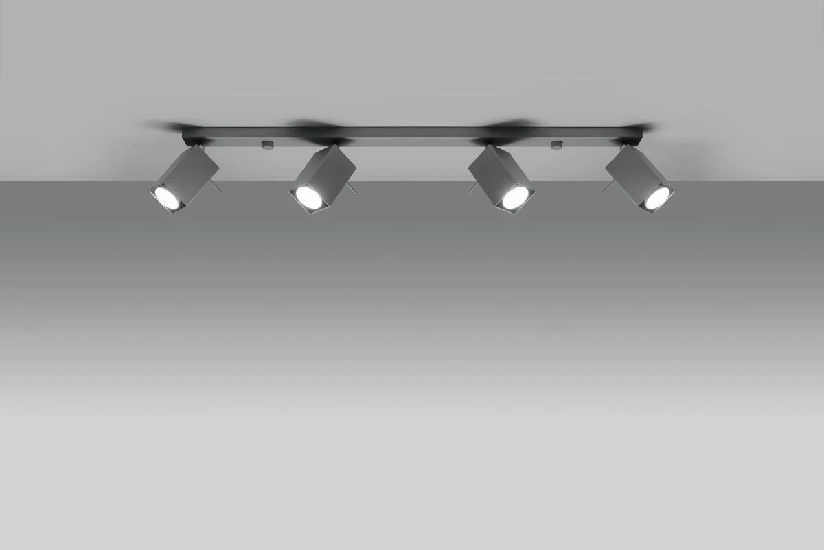 Sollux MERIDA Moderner Deckenstrahler Länglich Grau 4-flg. GU10 4 Sollux MERIDA Moderner Deckenstrahler Länglich Grau 4-flg. GU10 – Bild 2