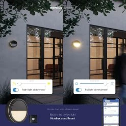 Nordlux Smart Home AVASMART LED Deckenleuchte Außen Grau, Opal Weiß 600lm IP54 App Steuerbar 20x20cm -Lichtwelt Verkauf 2019016010 4am