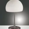 Tischleuchte Nickel Satiniert Weiß Fabas Luce Gaia Big E14 -Lichtwelt Verkauf 2654 31 178