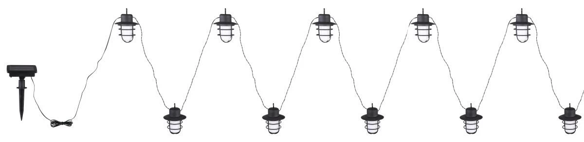 Globo Solar Lichterkette Laternenform Kunststoff Schwarz 480x8,2x11,2cm Von Globo 3 Globo Solar Lichterkette Laternenform Kunststoff Schwarz 480x8,2x11,2cm Von Globo