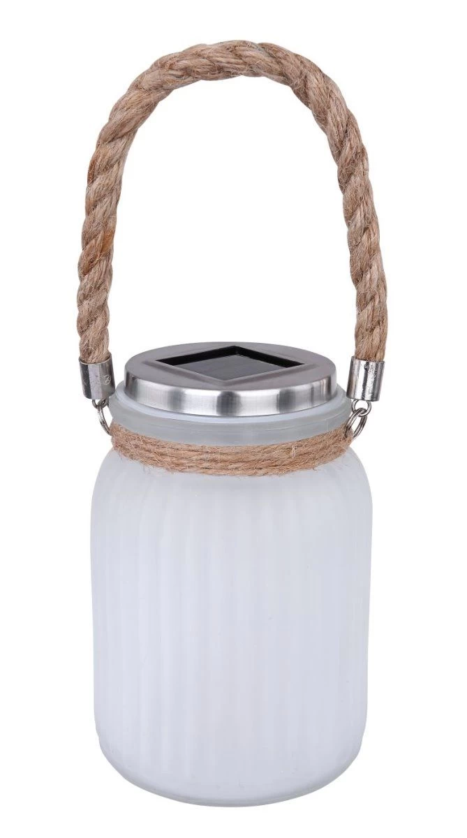 Solarglas Mit Kordel Satiniert LED Flackert Von Globo 3 Solarglas Mit Kordel Satiniert LED Flackert Von Globo