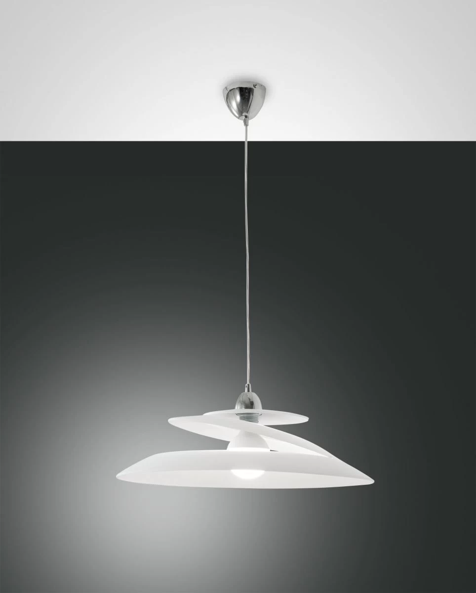 Hängeleuchte Chrom Weiß Fabas Luce Smartluce Aragon E27 3 Hängeleuchte Chrom Weiß Fabas Luce Smartluce Aragon E27