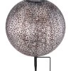LED Solarleuchte Kugel Aus Metall Mit Dekorstanzungen Lebensblume Silbergrau Antik - Goldfarbend 270mm Von Globo -Lichtwelt Verkauf 33629 b