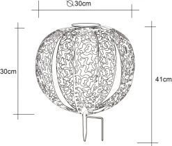 LED Solarleuchte Kugel Aus Streifen M. Dekorstanzungen Rostfarbend 300mm Von Globo 11 LED Solarleuchte Kugel Aus Streifen M. Dekorstanzungen Rostfarbend 300mm Von Globo -Lichtwelt Verkauf 33647r zld