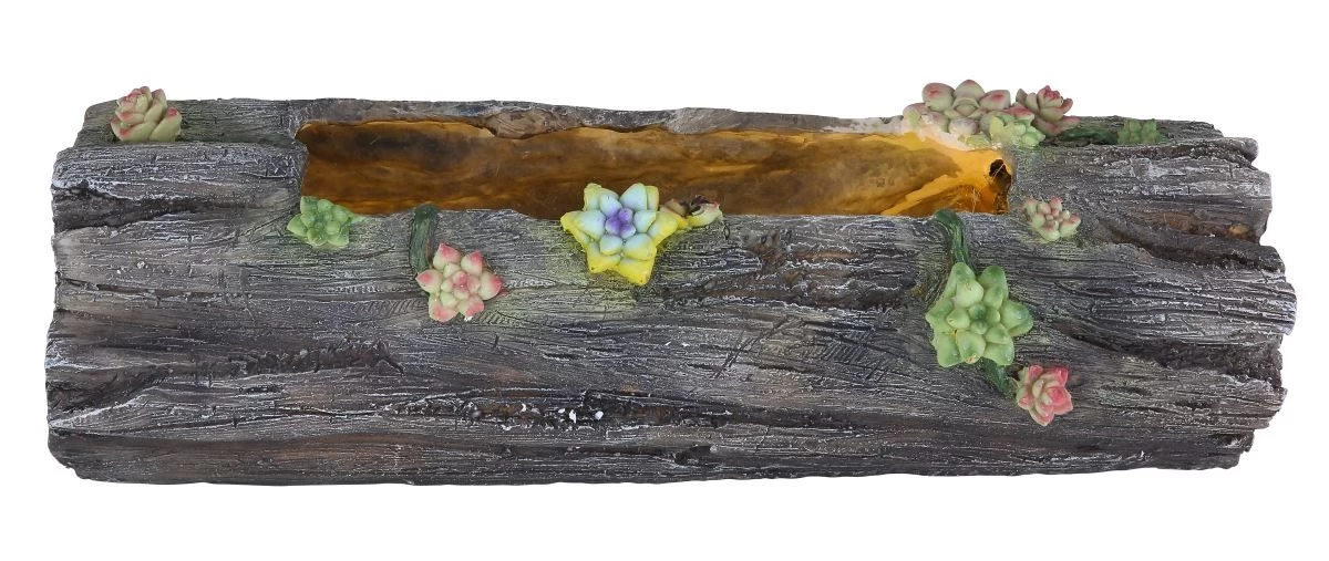 LED Solar Blumentopf In Holzoptik Antik-grau Zum Bepflanzen LBH:44,3x17,3x13,5cm Von Globo 4 LED Solar Blumentopf In Holzoptik Antik-grau Zum Bepflanzen LBH:44,3x17,3x13,5cm Von Globo – Bild 2