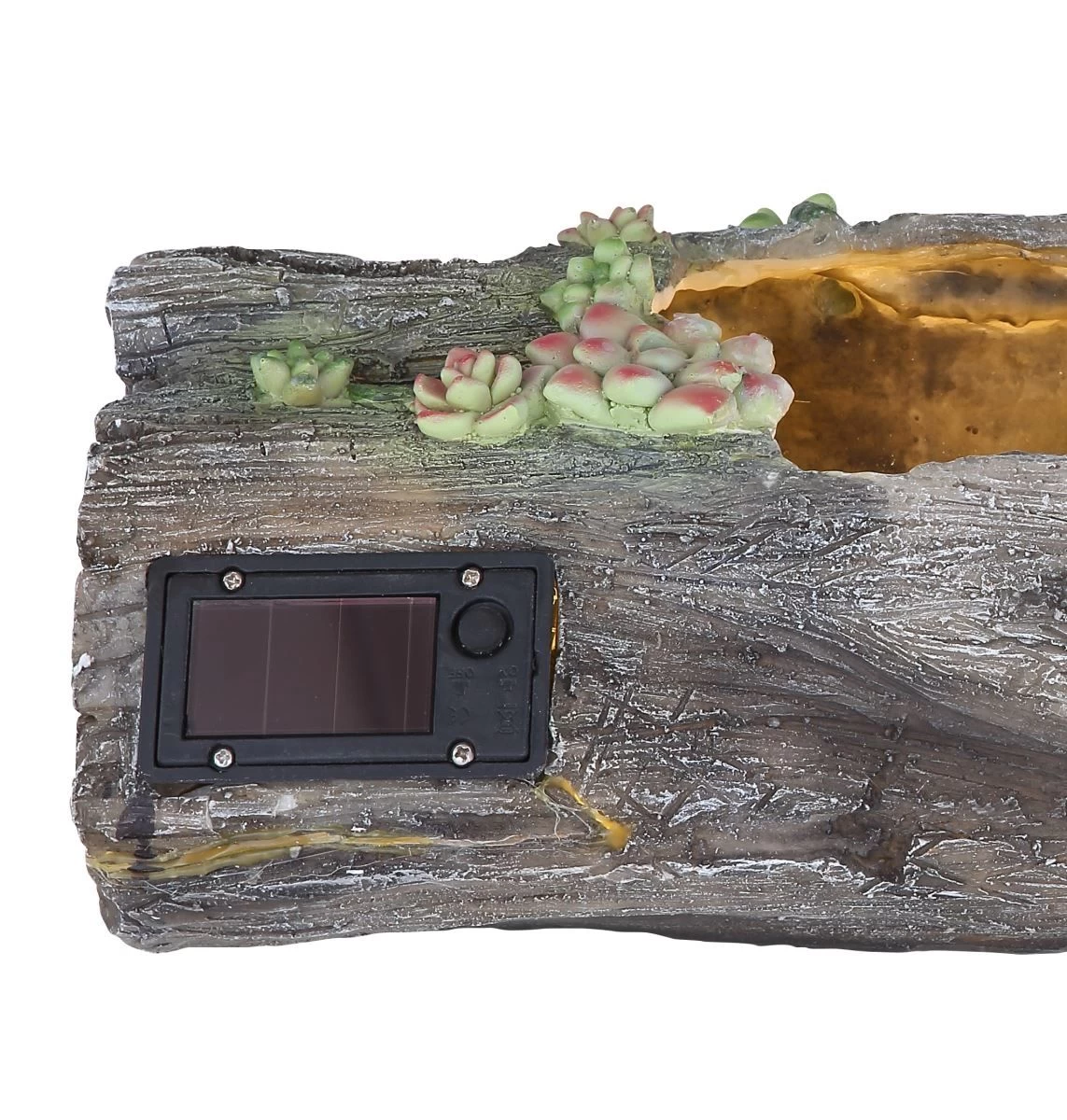 LED Solar Blumentopf In Holzoptik Antik-grau Zum Bepflanzen LBH:44,3x17,3x13,5cm Von Globo 7 LED Solar Blumentopf In Holzoptik Antik-grau Zum Bepflanzen LBH:44,3x17,3x13,5cm Von Globo – Bild 5