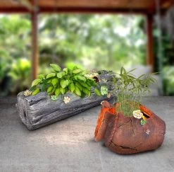 LED Solar Blumentopf In Holzoptik Antik-grau Zum Bepflanzen LBH:44,3x17,3x13,5cm Von Globo 13 LED Solar Blumentopf In Holzoptik Antik-grau Zum Bepflanzen LBH:44,3x17,3x13,5cm Von Globo -Lichtwelt Verkauf 33658 am 1