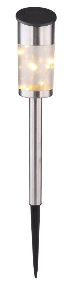 Globo Solarleuchte Edelstahl Rund 2er Set Fackel Mit Erdspieß -Lichtwelt Verkauf 33799 2 a