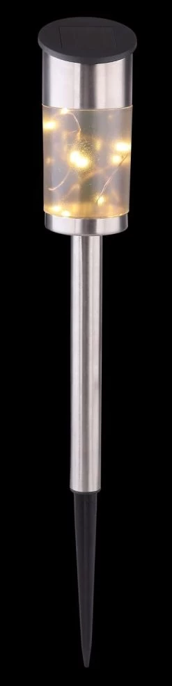 Globo Solarleuchte Edelstahl Rund 2er Set Fackel Mit Erdspieß -Lichtwelt Verkauf 33799 2 ax