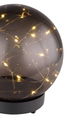 LED Solarleuchte Kugel Rauch Mit Lichterkette Innen Aus Kunststoff 150mm Von Globo -Lichtwelt Verkauf 33805 e