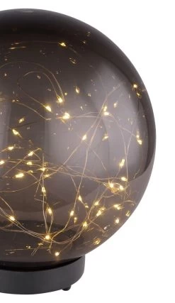 LED Solarleuchte Kugel 200mm Rauch Kunststoff Mit Lichterkette Innen Von Globo -Lichtwelt Verkauf 33806 e