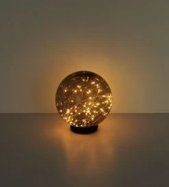 LED Solarleuchte Kugel 200mm Rauch Kunststoff Mit Lichterkette Innen Von Globo -Lichtwelt Verkauf 33806 s