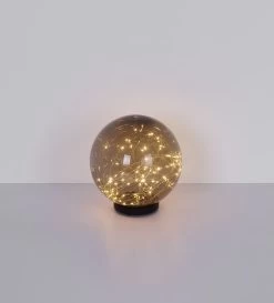 LED Solarleuchte Kugel 200mm Rauch Kunststoff Mit Lichterkette Innen Von Globo -Lichtwelt Verkauf 33806 t