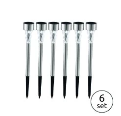 Globo SOLAR Solarleuchte 6er Set Edelstahl Kunststoff, 1xLED