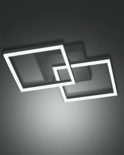 LED Wandleuchte Anthrazit Satiniert Fabas Luce Bard 3510lm 450x450mm Dimmbar