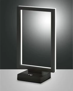 LED Tischleuchte Anthrazit Satiniert Fabas Luce Bard 1350lm 300x170mm Dimmbar