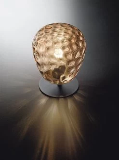 Tischleuchte Schwarz Amber Fabas Luce Gisella 20x26cm E27 -Lichtwelt Verkauf 3518 30 125 m1