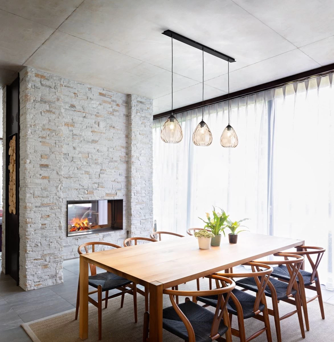 Hängeleuchte Schwarz Amber Fabas Luce Smartluce Gisella 110cm 3x E27 4 Hängeleuchte Schwarz Amber Fabas Luce Smartluce Gisella 110cm 3x E27 – Bild 2