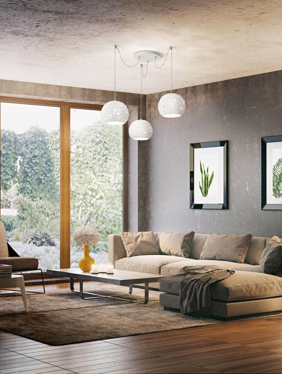 Hängeleuchte Weiß Fabas Luce Corvara 3x E27 4 Hängeleuchte Weiß Fabas Luce Corvara 3x E27 – Bild 2