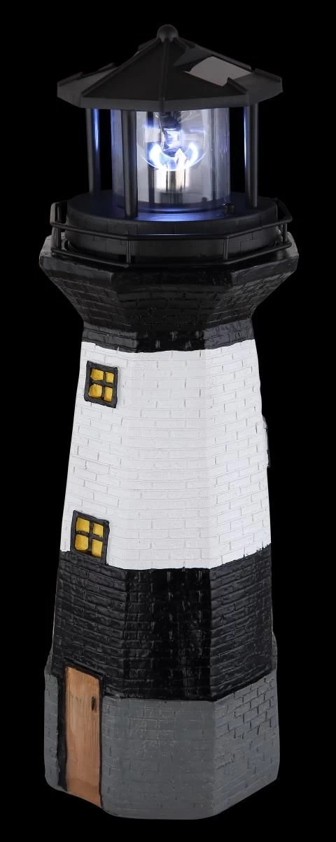 LED Solarleuchte Leuchtturm Schwarz Weiß Klar 13x38cm Von Globo 6 LED Solarleuchte Leuchtturm Schwarz Weiß Klar 13x38cm Von Globo – Bild 4