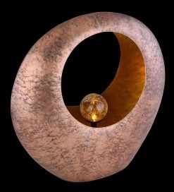 Design Solarleuchte Skulptur Rund Metall Messig-goldfarben 35x13,5x37cm Von Globo -Lichtwelt Verkauf 36521 ax