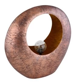 Design Solarleuchte Skulptur Rund Metall Messig-goldfarben 35x13,5x37cm Von Globo