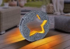 Design Solarleuchte Stern Steingrau Goldfarben 48xLED, 31x8,5x29,5cm Von Globo -Lichtwelt Verkauf 36524 am