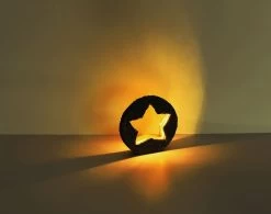 Design Solarleuchte Stern Steingrau Goldfarben 48xLED, 31x8,5x29,5cm Von Globo -Lichtwelt Verkauf 36524 s