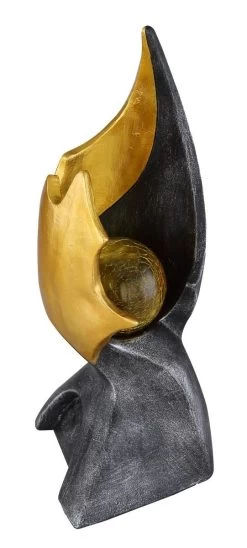 Design Solar Licht Skulptur Goldfarben Braun Mit Glas Kugel 15x14,5x36cm Von Globo