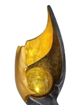 Design Solar Licht Skulptur Goldfarben Braun Mit Glas Kugel 15x14,5x36cm Von Globo 10 Design Solar Licht Skulptur Goldfarben Braun Mit Glas Kugel 15x14,5x36cm Von Globo -Lichtwelt Verkauf 36527 e