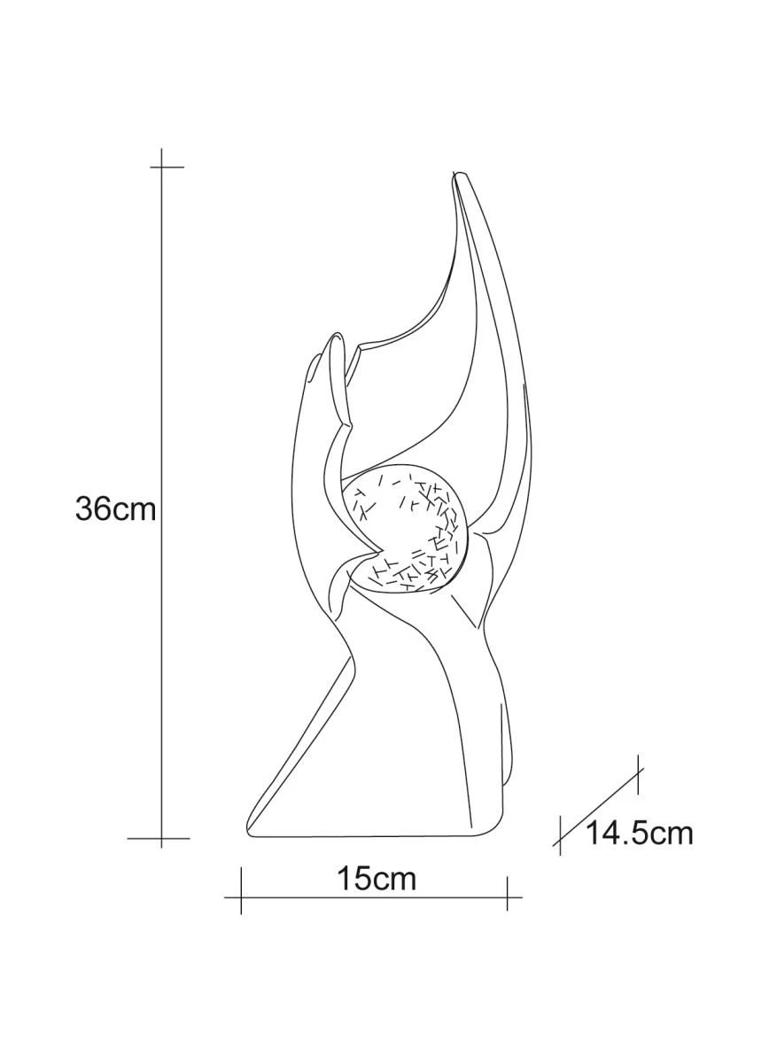 Design Solar Licht Skulptur Goldfarben Braun Mit Glas Kugel 15x14,5x36cm Von Globo 7 Design Solar Licht Skulptur Goldfarben Braun Mit Glas Kugel 15x14,5x36cm Von Globo – Bild 5