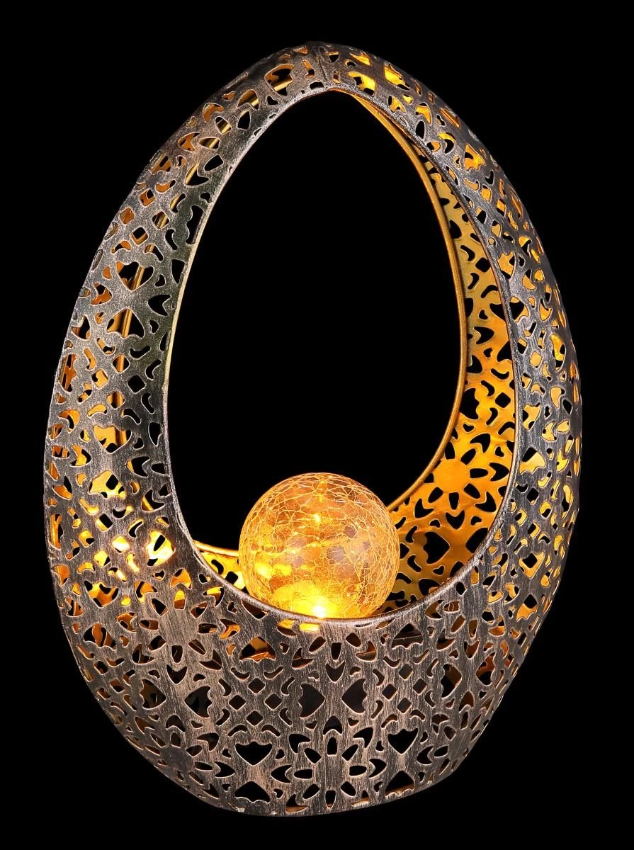 Design Solarlampe Skulptur Mit Dekorstanzungen Und Kugel Von Globo 6 Design Solarlampe Skulptur Mit Dekorstanzungen Und Kugel Von Globo – Bild 4