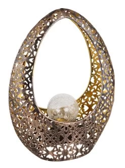 Design Solarlampe Skulptur Mit Dekorstanzungen Und Kugel Von Globo