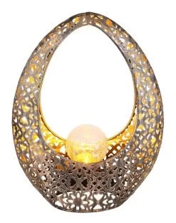 Design Solarlampe Skulptur Mit Dekorstanzungen Und Kugel Von Globo 11 Design Solarlampe Skulptur Mit Dekorstanzungen Und Kugel Von Globo -Lichtwelt Verkauf 36528 c