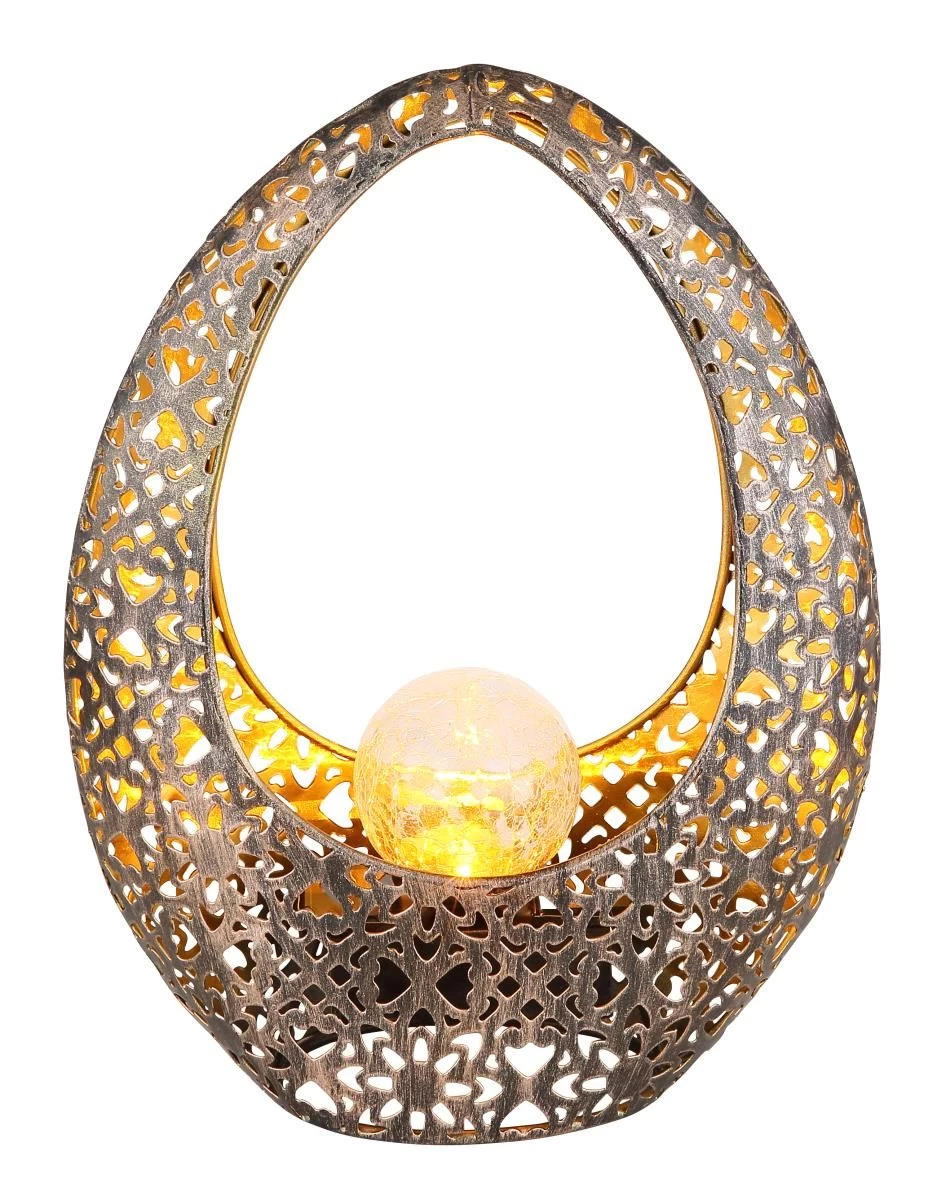 Design Solarlampe Skulptur Mit Dekorstanzungen Und Kugel Von Globo 5 Design Solarlampe Skulptur Mit Dekorstanzungen Und Kugel Von Globo – Bild 3