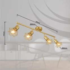 Globo XARA I Strahler Goldfarben, 4xE14 15 Globo XARA I Strahler Goldfarben, 4xE14 -Lichtwelt Verkauf 54802gb 4 zldw