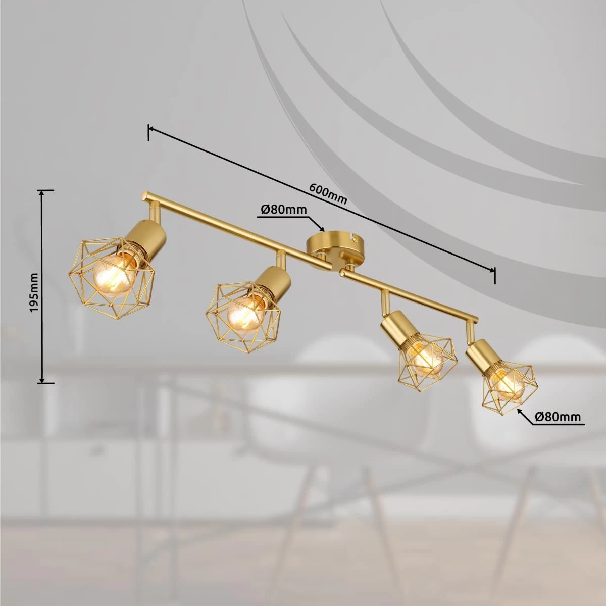 Globo XARA I Strahler Goldfarben, 4xE14 9 Globo XARA I Strahler Goldfarben, 4xE14 – Bild 7