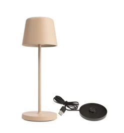 Deko Light Akku Tischlampe Canis Mini Beige Dimmbar Mit Ladesockel 2200/3000K IP65