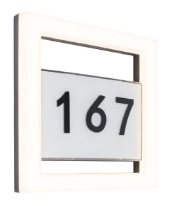 Lutec Alice LED Hausnummernleuchte Silber IP44 7x23x23,5cm