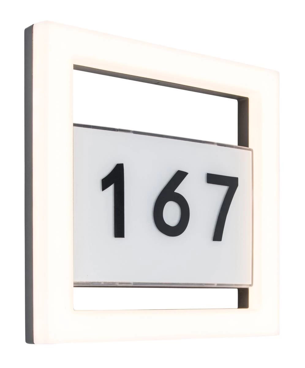 Lutec Alice LED Hausnummernleuchte Silber IP44 7x23x23,5cm 3 Lutec Alice LED Hausnummernleuchte Silber IP44 7x23x23,5cm
