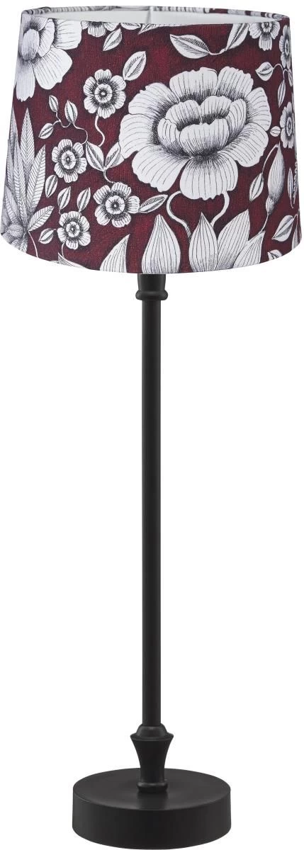 PR Home Liam Schmale Fensterbank Tischlampe Schwarz Textilschirm Rot Blumen E27 59x20x20cm 3 PR Home Liam Schmale Fensterbank Tischlampe Schwarz Textilschirm Rot Blumen E27 59x20x20cm
