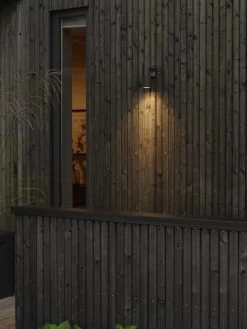 KONSTSMIDE Temi Außenwandleuchte Schwarz IP54 GU10 Downlight 6,5x11,5x14,5cm -Lichtwelt Verkauf 7666 750.s.1.0