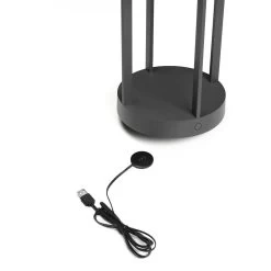 KONSTSMIDE Chieti Grau LED USB Akku Laterne Rund Dimmbar 2700K/3000K Glasdeck 12 KONSTSMIDE Chieti Grau LED USB Akku Laterne Rund Dimmbar 2700K/3000K Glasdeck -Lichtwelt Verkauf 7821 300.p.3.0