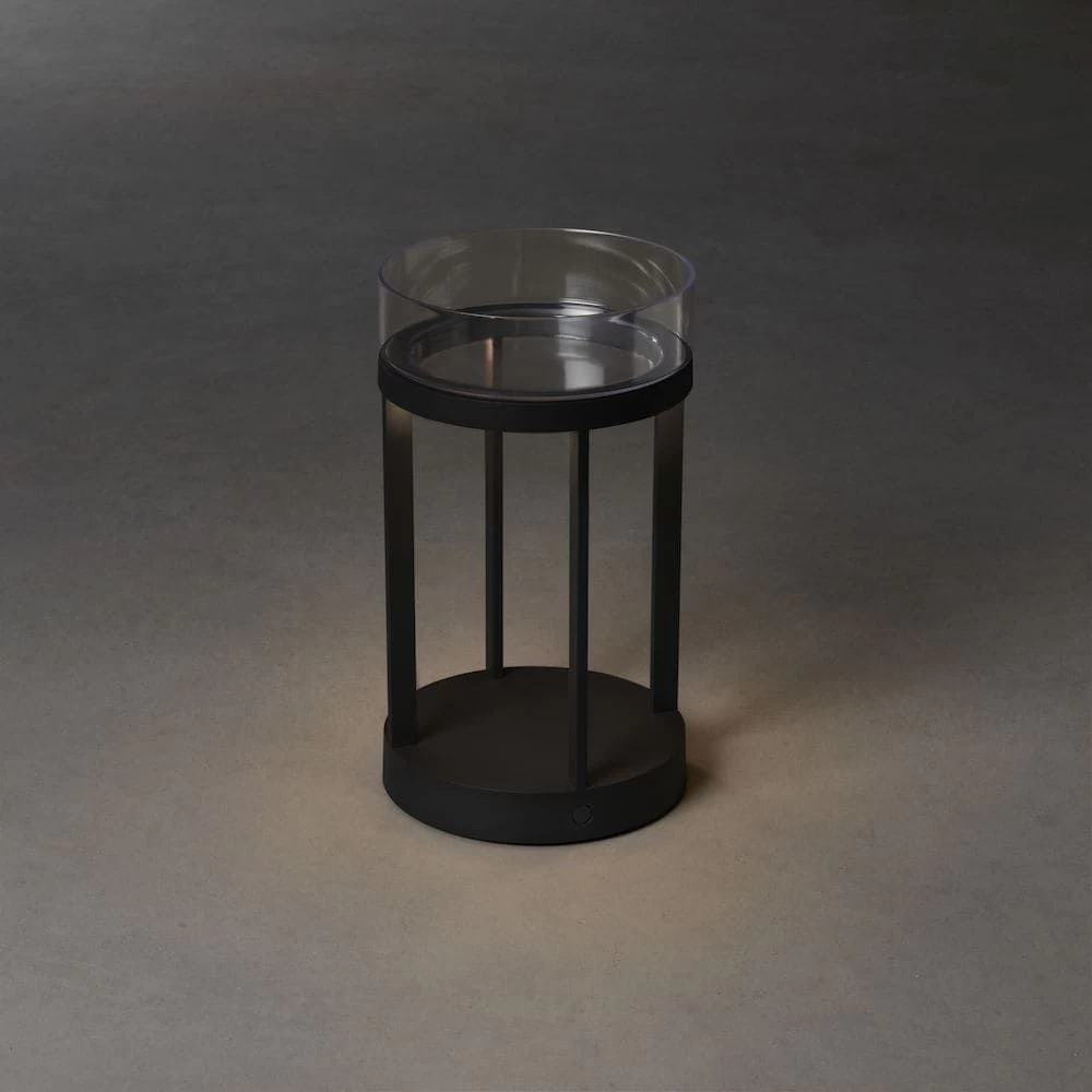 KONSTSMIDE Chieti Schwarz LED USB Akku Laterne Rund Dimmbar 2700K/3000K Glasdeck 7 KONSTSMIDE Chieti Schwarz LED USB Akku Laterne Rund Dimmbar 2700K/3000K Glasdeck – Bild 5