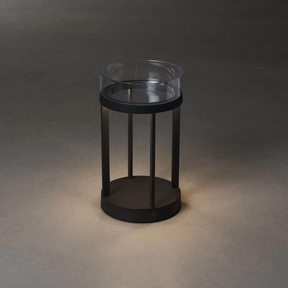 KONSTSMIDE Chieti Schwarz LED USB Akku Laterne Rund Dimmbar 2700K/3000K Glasdeck 9 KONSTSMIDE Chieti Schwarz LED USB Akku Laterne Rund Dimmbar 2700K/3000K Glasdeck – Bild 7