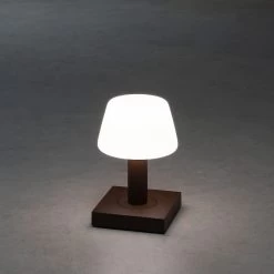 KONSTSMIDE Monaco Akku Tischleuchte IP54 Rostfarben Dimmbar 2700/3000K -Lichtwelt Verkauf 7825 972.p.1.0