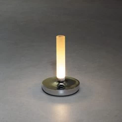 KONSTSMIDE Biarritz Akku Tischleuchte IP54 Silberfarben Dimmbar 1800/3000/4000K -Lichtwelt Verkauf 7827 003.f.2.0