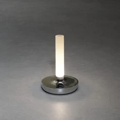 KONSTSMIDE Biarritz Akku Tischleuchte IP54 Silberfarben Dimmbar 1800/3000/4000K -Lichtwelt Verkauf 7827 003.f.4.0