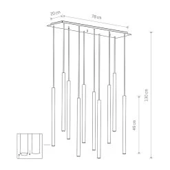 Nowodvorski LASER 490 Pendelleuchte, 10x G9 Messing Schwarz 8 Nowodvorski LASER 490 Pendelleuchte, 10x G9 Messing Schwarz -Lichtwelt Verkauf 8924 2